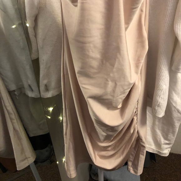 Satin strapless nude/pinkish mini dress - Picture 2 of 4